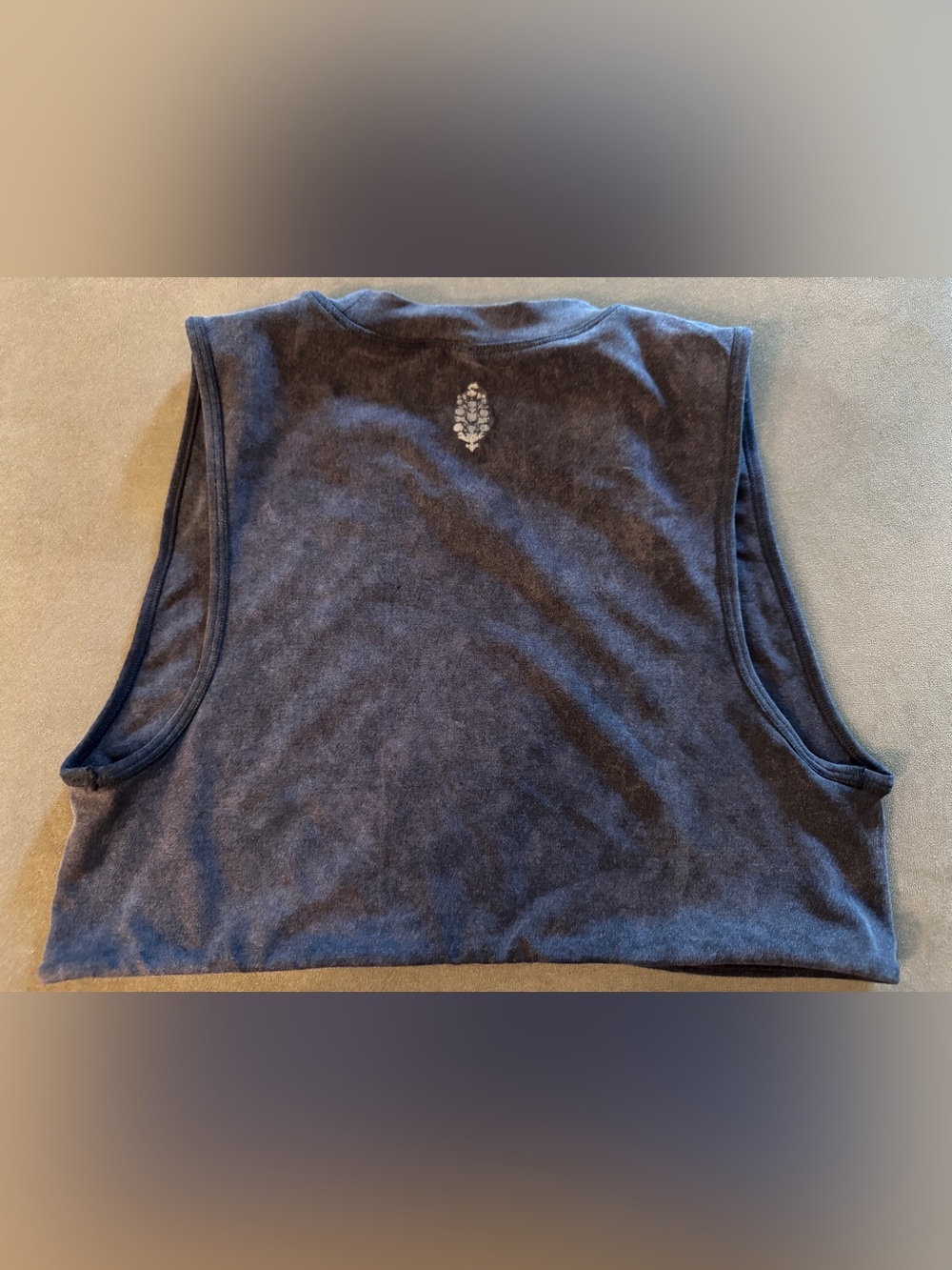 FP Movement Crop Muscle Tee Top / Bra Mineral Wash Charcoal / Blue Fitted M/L - Picture 2 of 5